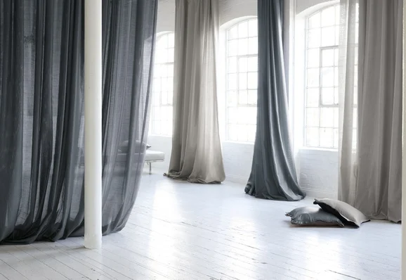 Photo of the fabric Haiti V3162 22 in situ by Villa Nova. Use for Sheer Curtains. Style of Plain, Sheer