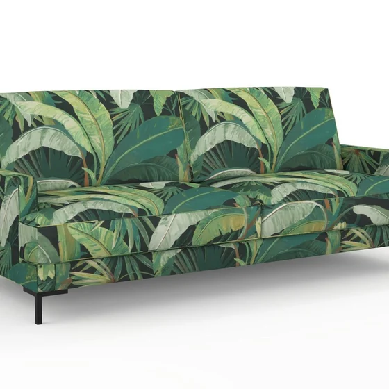 Photo of the fabric Tropicalia Midnight swatch by Catherine Martin by Mokum. Use for Upholstery, Accessory. Style of Floral And Botannical, Print