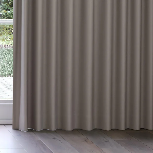 Photo of the fabric Quantum FR Fossil swatch by Linings. Use for Curtains. Style of Dim Out