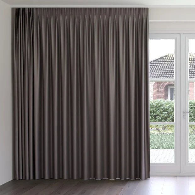 Photo of the fabric Stallion 2 UC Flint swatch by James Dunlop Essentials. Use for Curtains, Accessory. Style of Plain, Texture
