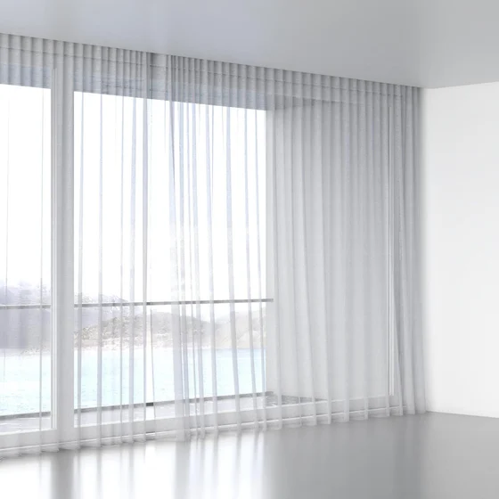 Photo of the fabric Seaview Sky swatch by James Dunlop. Use for Sheer Curtains. Style of Plain, Sheer