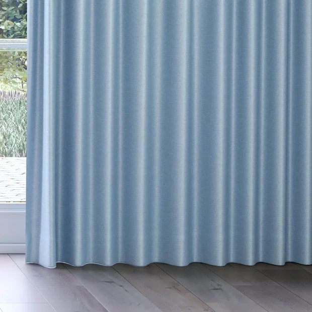 Photo of the fabric Provence Sky swatch by James Dunlop Essentials. Use for Curtains, Upholstery, Accessory, Top of Bed. Style of Plain, Texture