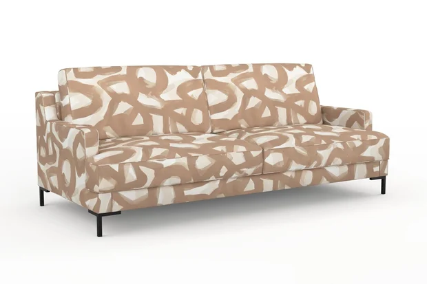 Photo of the fabric Abstraction Outdoor Brick swatch by Mokum. Use for Upholstery, Accessory. Style of Abstract, Print