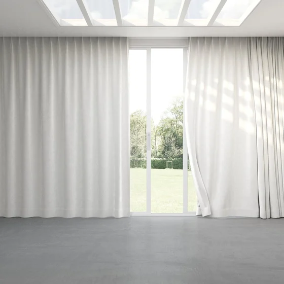 Photo of the fabric Velvelux Ice swatch by Mokum FibreGuard. Use for Curtains, Upholstery, Accessory, Top of Bed. Style of Plain, Velvet
