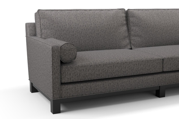 Photo of the fabric Omni Platinium swatch by James Dunlop FibreGuard. Use for Upholstery, Accessory, Top of Bed. Style of Plain, Texture