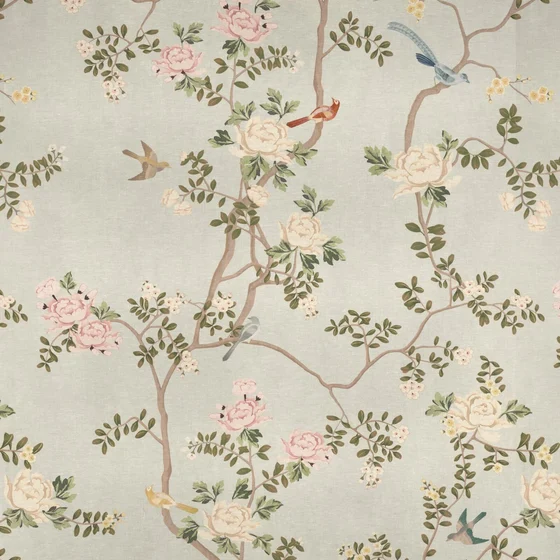 Photo of the fabric Sakura Duckegg swatch by James Dunlop. Use for Curtains, Accessory. Style of Floral And Botannical