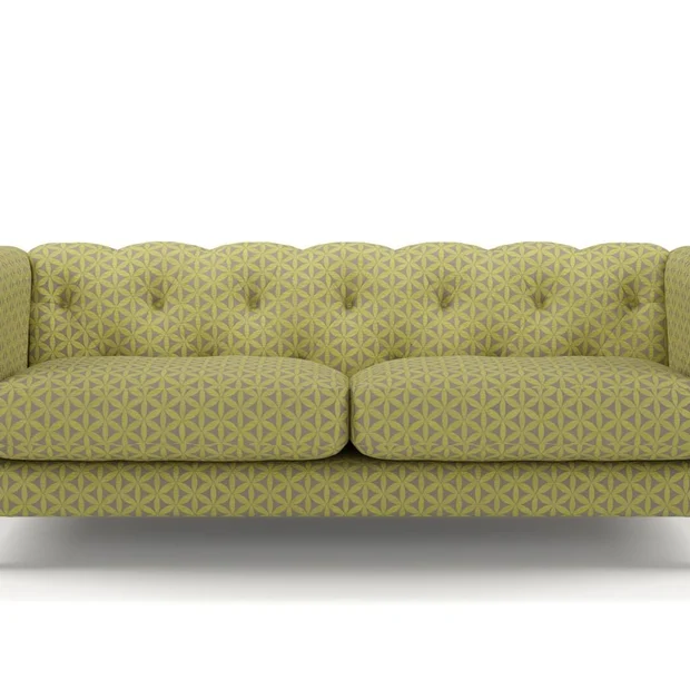 Photo of the fabric Tapa Lime swatch by James Dunlop. Use for Upholstery, Accessory. Style of Geometric