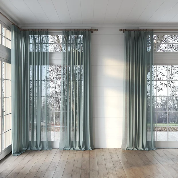 Photo of the fabric Kanso Stonewash Mineral swatch by Mokum. Use for Sheer Curtains. Style of Plain, Sheer