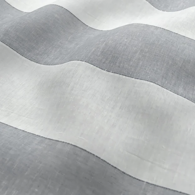 Photo of the fabric Kyoto Stripe Chambray swatch by James Dunlop. Use for Curtains. Style of Stripe, Texture