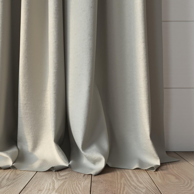 Photo of the fabric Satori Stonewash Chalk swatch by Mokum. Use for Curtains, Upholstery Light Duty, Accessory, Top of Bed. Style of Plain, Texture