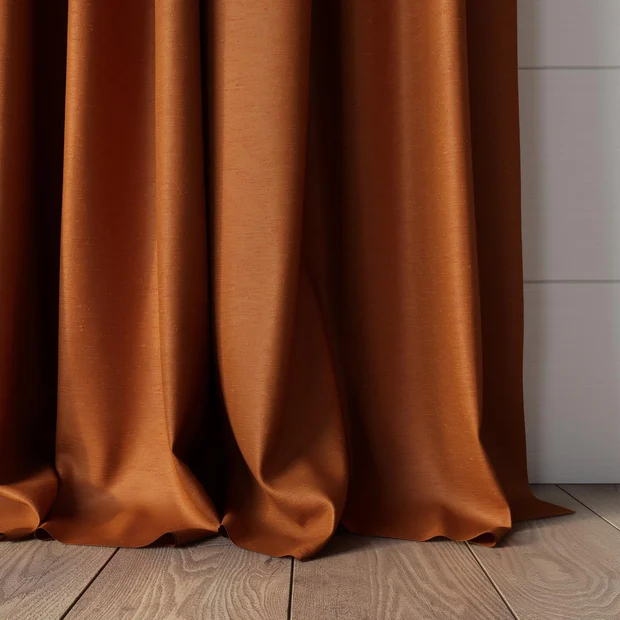Photo of the fabric Silk Road Pumpkin swatch by James Dunlop Essentials. Use for Curtains, Accessory. Style of Plain, Texture