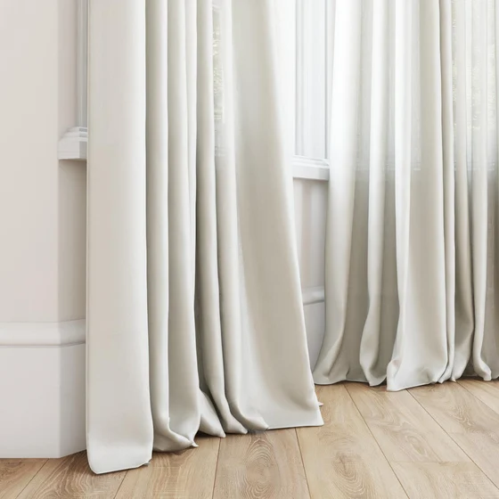 Photo of the fabric Linen Natural swatch by James Dunlop. Use for Curtains, Accessory. Style of Plain, Texture