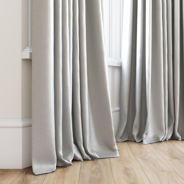Photo of the fabric Atelier Ecru swatch by James Dunlop. Use for Curtains, Accessory. Style of Plain, Taffeta