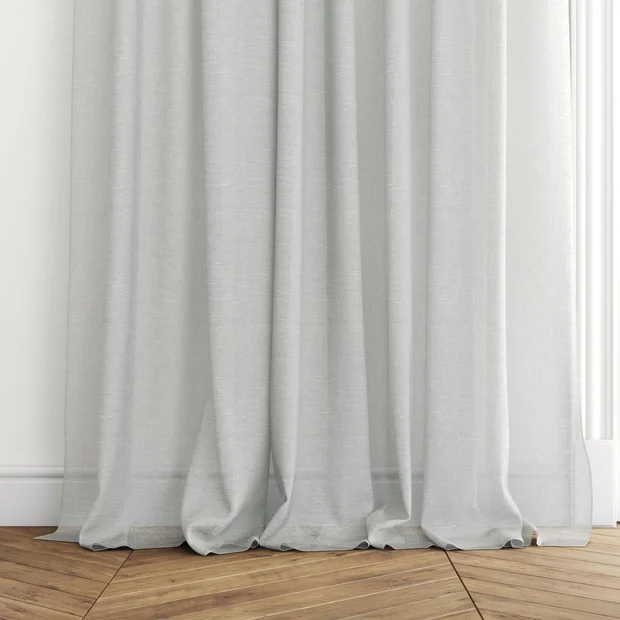 Photo of the fabric Lino Atoll swatch by Mokum. Use for Sheer Curtains. Style of Plain, Sheer