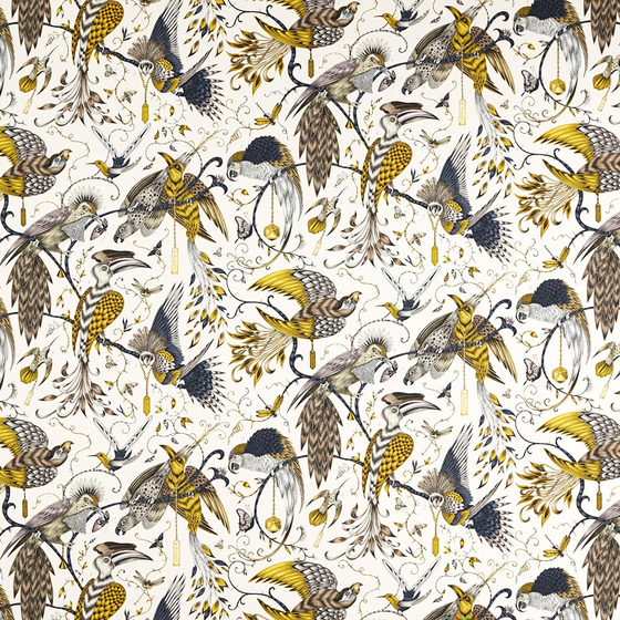 Photo of the fabric Audubon Indoor Outdoor Ccf0864 3 swatch by Clarke & Clarke. Use for Curtains, Upholstery Light Duty, Upholstery, Accessory. Style of Animals And Birds, Print