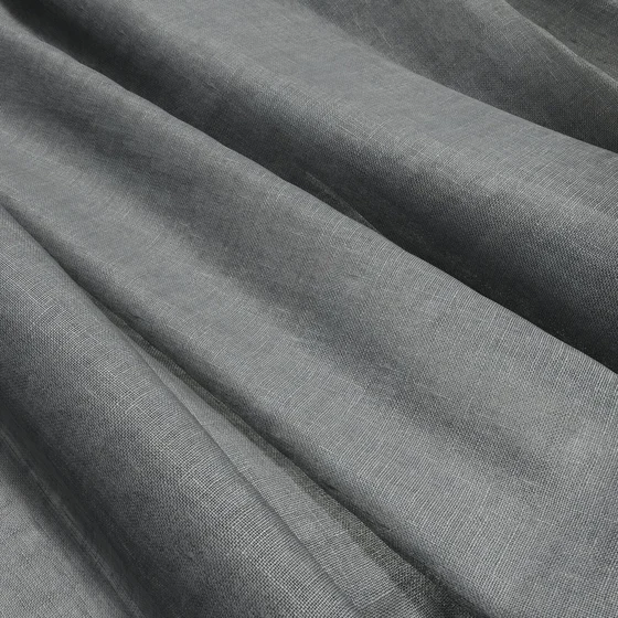 Photo of the fabric Kanso Stonewash Slate swatch by Mokum. Use for Sheer Curtains. Style of Plain, Sheer