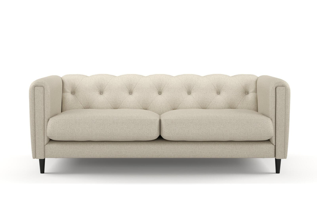 Photo of the fabric Omni Linen swatch by James Dunlop FibreGuard. Use for Upholstery, Accessory, Top of Bed. Style of Plain, Texture