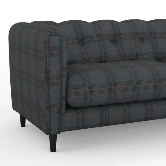Photo of the fabric Jinda River swatch by James Dunlop. Use for Upholstery, Accessory, Top of Bed. Style of Checks, Texture