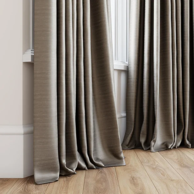 Photo of the fabric Luxe Iron swatch by James Dunlop Essentials. Use for Curtains, Accessory, Top of Bed. Style of Plain, Texture