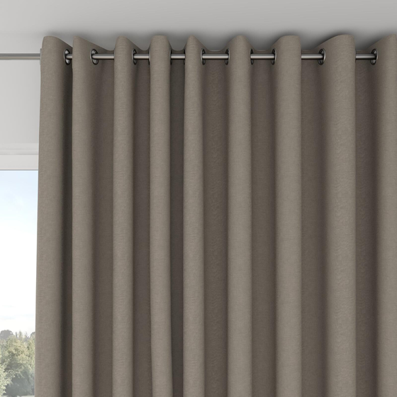 Photo of the fabric Satori Stonewash Tussah swatch by Mokum. Use for Curtains, Upholstery Light Duty, Accessory, Top of Bed. Style of Plain, Texture