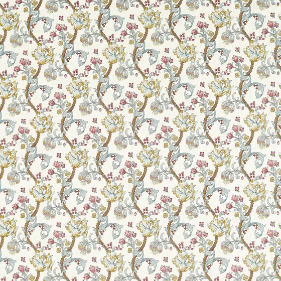 Photo of the fabric Golden Lily Embroidery F1742 4 swatch by Clarke & Clarke. . Style of Embroidery, Floral And Botannical