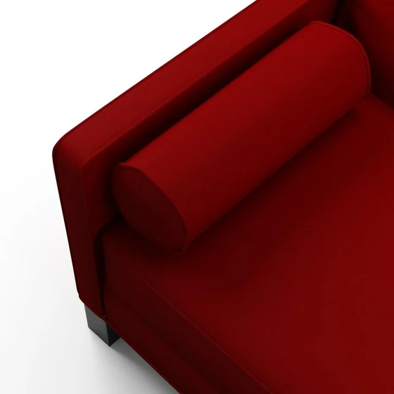 Photo of the fabric Vela Ruby swatch by James Dunlop FibreGuard. Use for Curtains, Upholstery, Accessory, Top of Bed. Style of Plain, Velvet