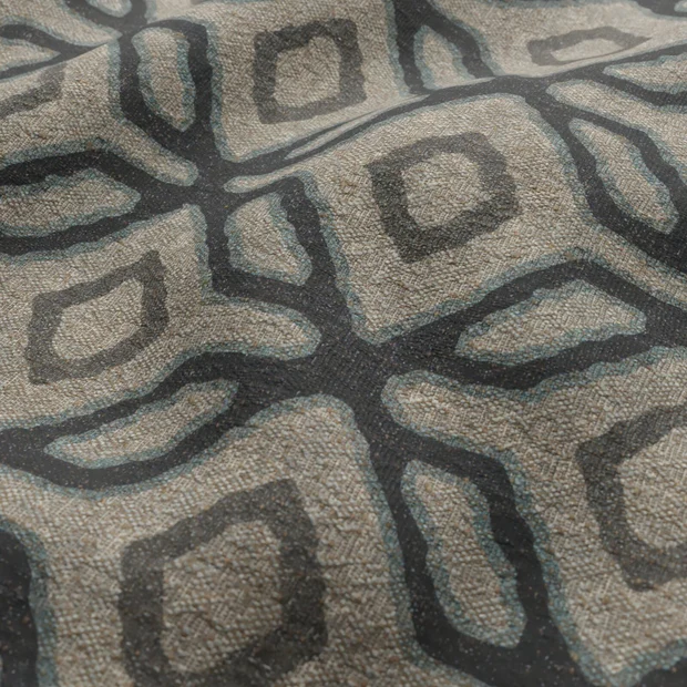 Photo of the fabric Enhance Ink swatch by James Dunlop. Use for Upholstery, Accessory. Style of Geometric, Print