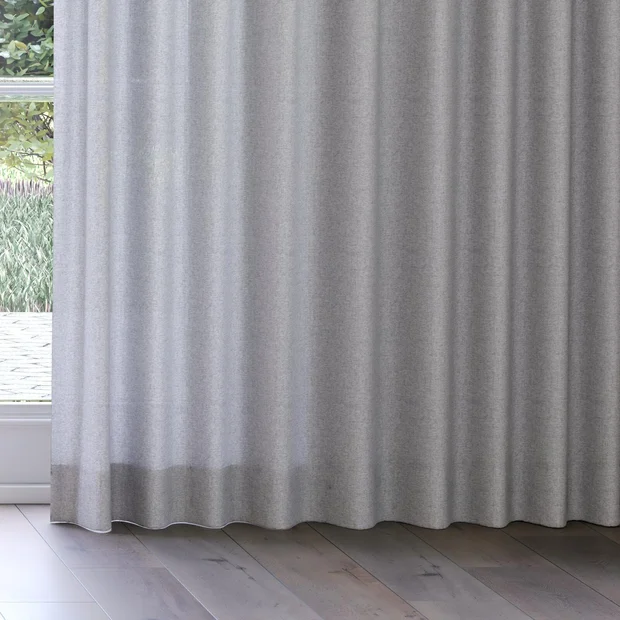 Photo of the fabric Envoy 2 Mineral 320cm swatch by James Dunlop Essentials. Use for Curtains, Accessory, Top of Bed. Style of Plain, Texture