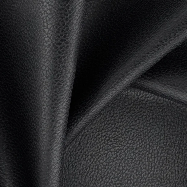 Photo of the fabric Profile Tumble Raven swatch by Zepel. Use for Upholstery. Style of Leather And Vinyl, Plain