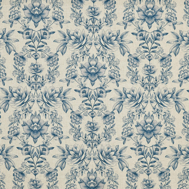 Photo of the fabric Makassar 8828 715 swatch by Prestigious. Use for Curtains, Upholstery, Accessory. Style of Floral And Botannical, Print