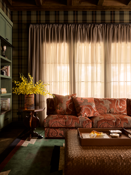 Sofa in Panthera colour Whisky by Catherine Martin by Mokum | Photograph by Anson Smart