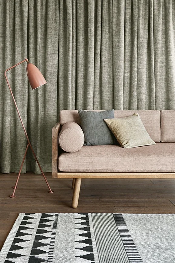 Photo of the fabric Vigo V3268 22 in situ by Villa Nova. Use for Curtains, Upholstery, Accessory. Style of Plain, Texture