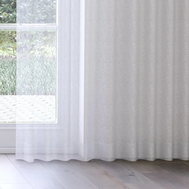 Photo of the fabric Seaview Sky swatch by James Dunlop. Use for Sheer Curtains. Style of Plain, Sheer