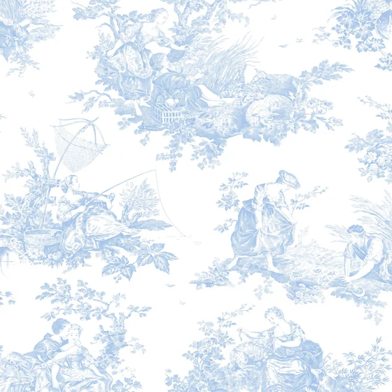 Photo of the fabric Scene D'Ete Wallpaper 8791 8791 62 17 swatch by Casadeco. Use for Wall Covering. Style of Floral And Botannical