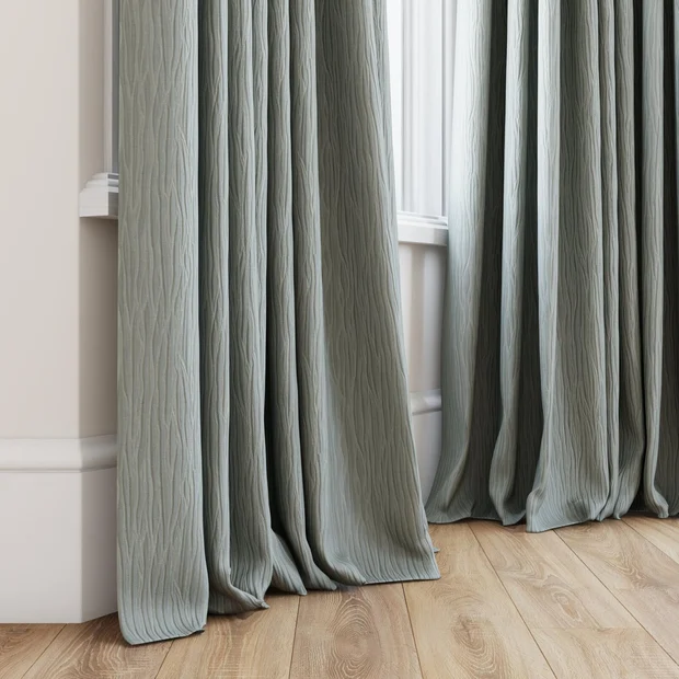 Photo of the fabric Sandrift Sage swatch by James Dunlop Essentials. Use for Curtains, Accessory. Style of Plain, Texture