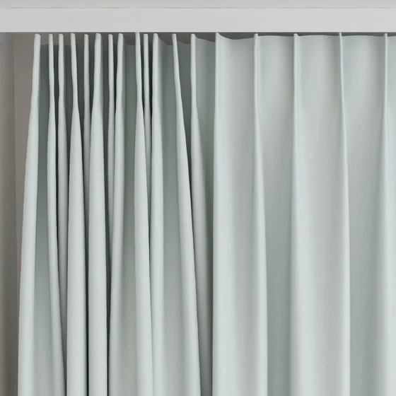 Photo of the fabric Quantum FR Seafoam swatch by Linings. Use for Curtains. Style of Dim Out