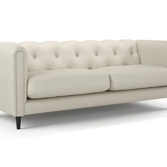 Photo of the fabric Sit Out Beige swatch by James Dunlop FibreGuard. Use for Upholstery, Accessory. Style of Plain, Taffeta