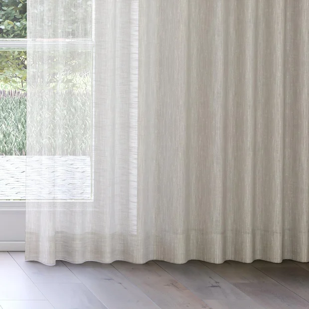 Photo of the fabric Zip Dune swatch by James Dunlop. Use for Sheer Curtains. Style of Plain, Sheer