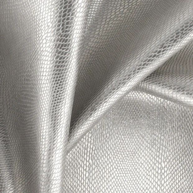 Photo of the fabric Equivalent Metallic Flint swatch by Zepel. Use for Upholstery. Style of Animals And Birds, Leather And Vinyl