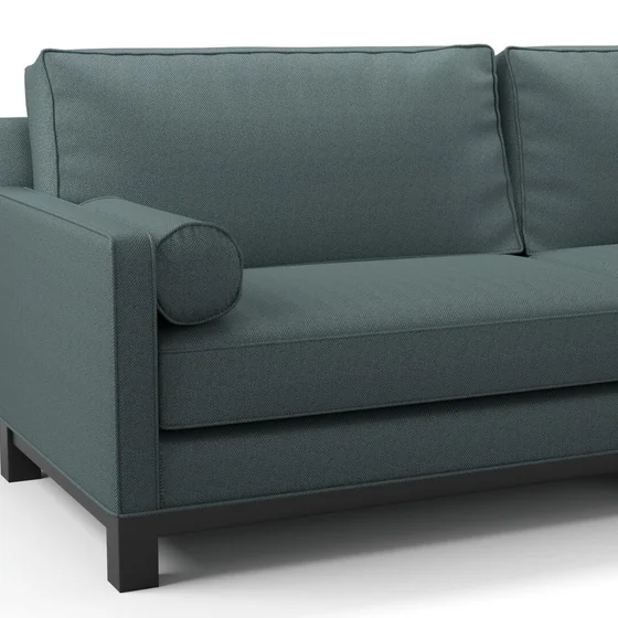 Photo of the fabric Trailblazer Jade swatch by James Dunlop FibreGuard. Use for Curtains, Upholstery, Accessory, Top of Bed. Style of Texture, Traditional