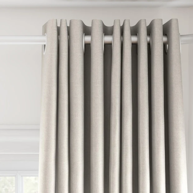 Photo of the fabric Eclipse Blackout Oyster swatch by James Dunlop. Use for Curtains. Style of Plain, Texture