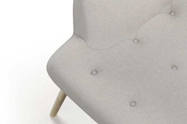 Photo of the fabric Attwood Silver swatch by James Dunlop. Use for Upholstery, Accessory. Style of Plain, Texture