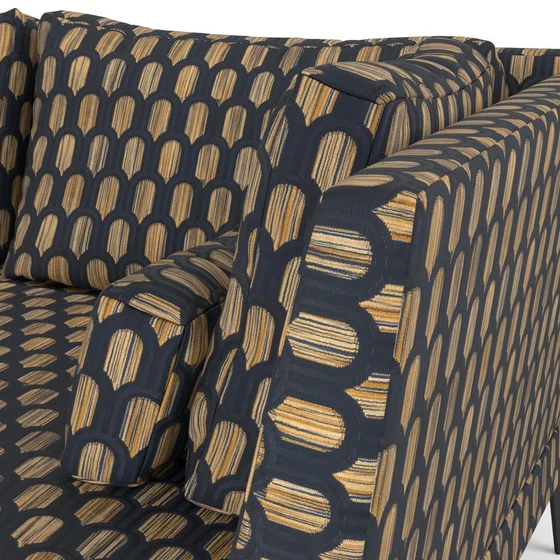 Photo of the fabric Beverly Hills Topaz swatch by Catherine Martin by Mokum. Use for Upholstery, Accessory. Style of Geometric, Velvet