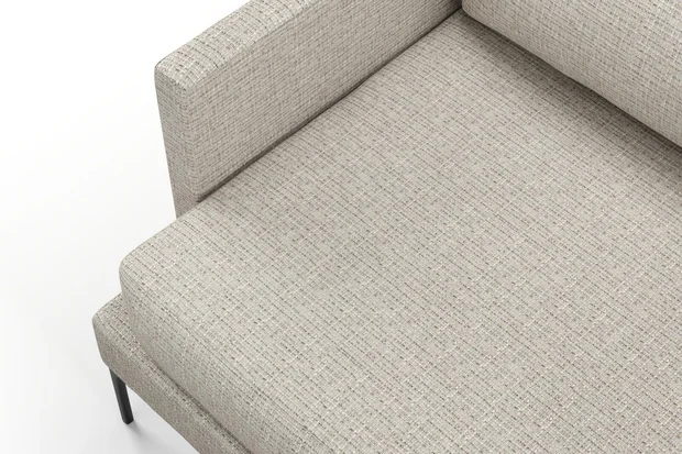 Photo of the fabric Gabrielle Dove Grey swatch by Mokum FibreGuard. Use for Upholstery, Accessory, Top of Bed. Style of Plain, Texture