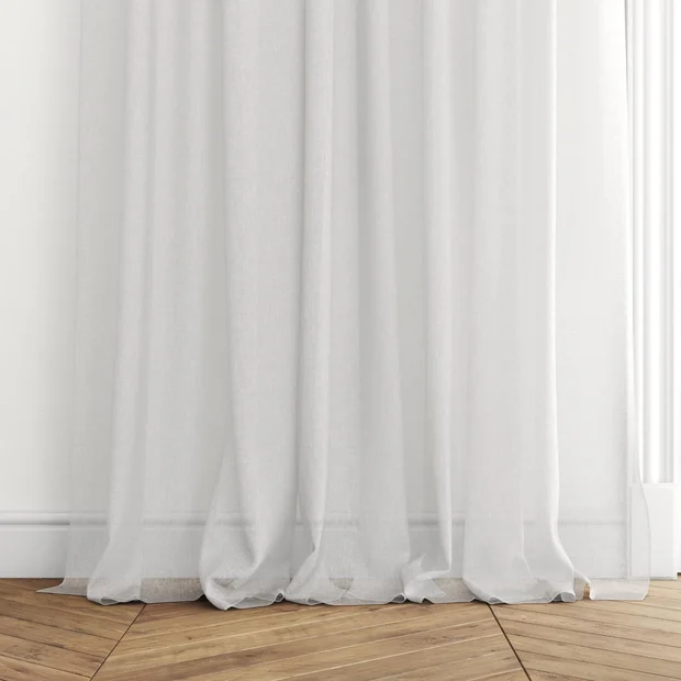 Photo of the fabric Tempest Whitewash swatch by Mokum. Use for Sheer Curtains. Style of Plain, Sheer