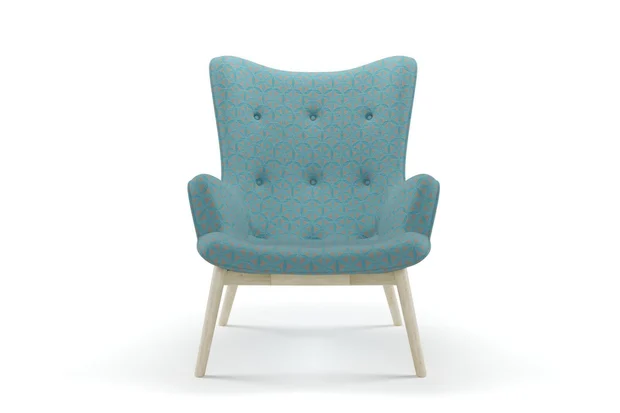 Photo of the fabric Tapa Aqua swatch by James Dunlop. Use for Upholstery, Accessory. Style of Geometric