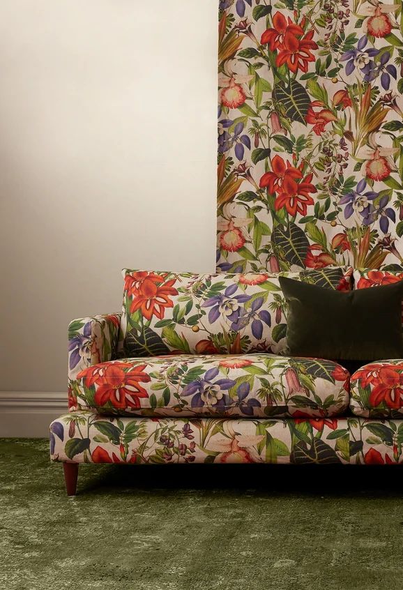 Photo of the fabric Twining Botanical in situ by James Dunlop. Use for Curtains, Upholstery, Accessory. Style of Print