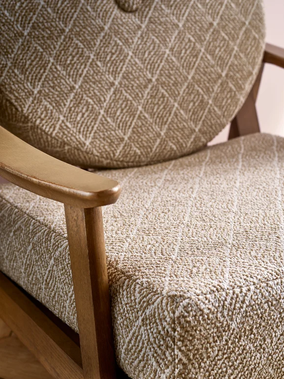Photo of the fabric Elan 4518 4518 0110 in situ by Casamance. Use for Curtains, Upholstery, Accessory. Style of Geometric, Texture