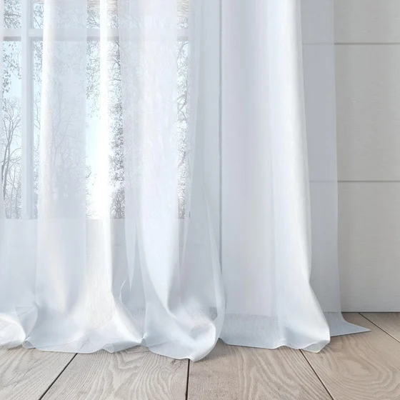 Photo of the fabric Malaga Reflect swatch by James Dunlop Essentials. Use for Sheer Curtains. Style of Plain, Sheer