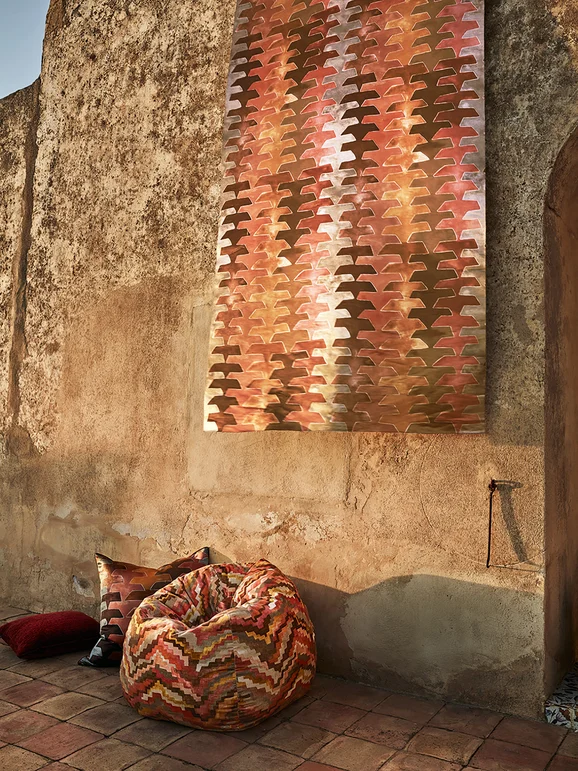 Photo of the fabric Fumarole Z622 01 in situ by Zinc. Use for Curtains, Upholstery, Accessory. Style of Abstract